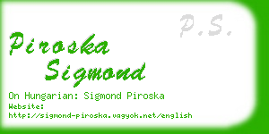 piroska sigmond business card